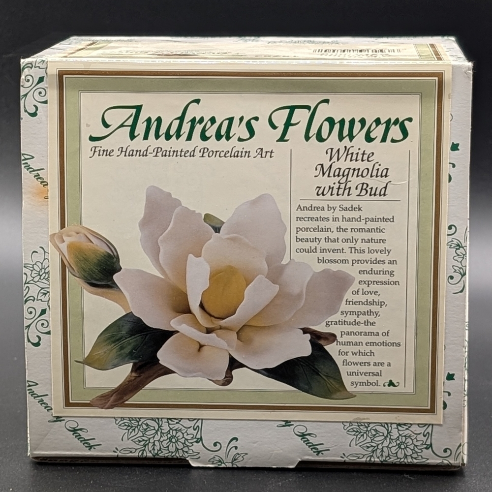 NIB Andrea's Flowers by Sadek White Magnolia with Bud - Picture 7 of 10